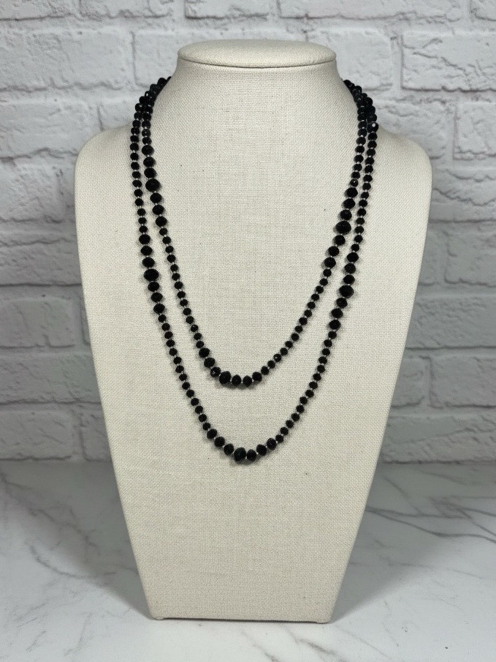 White House Black Market Long Faceted Glass Necklace - Picture 2 of 4